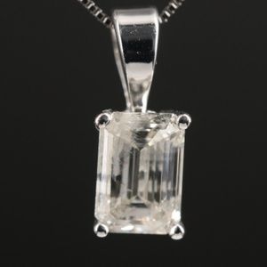 14K 1.00 CT Lab Grown Diamond Solitaire Pendant Necklace
